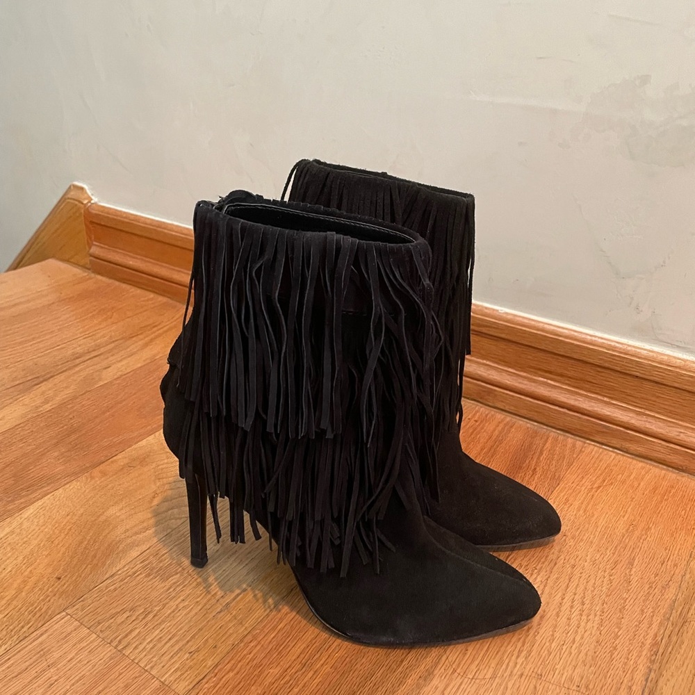 Zara suede fringe booties